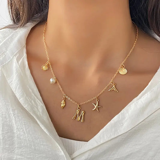 Bohemian A-Z Liquid Lava Charm Necklace